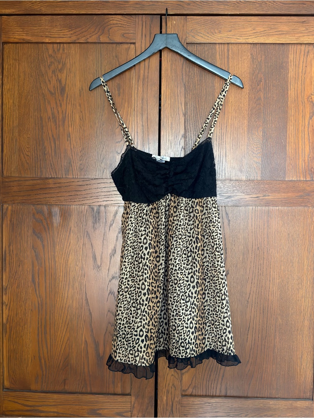 Linea Donatella Leopard Print Chemise Babydoll Nightgown